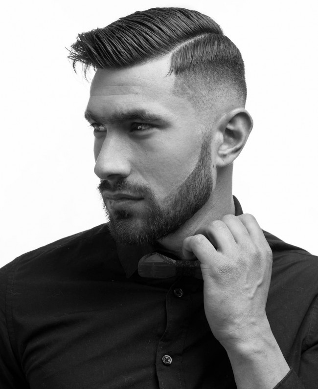  Side part Comb Over + Fade