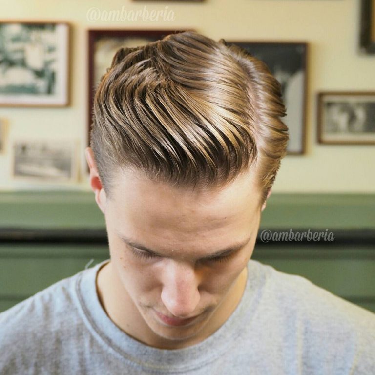 Classic and modern men's haircut at the same time