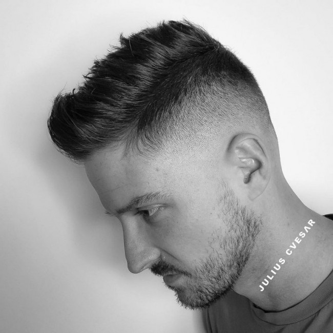 High Fade to White + Quiff Hairstyle