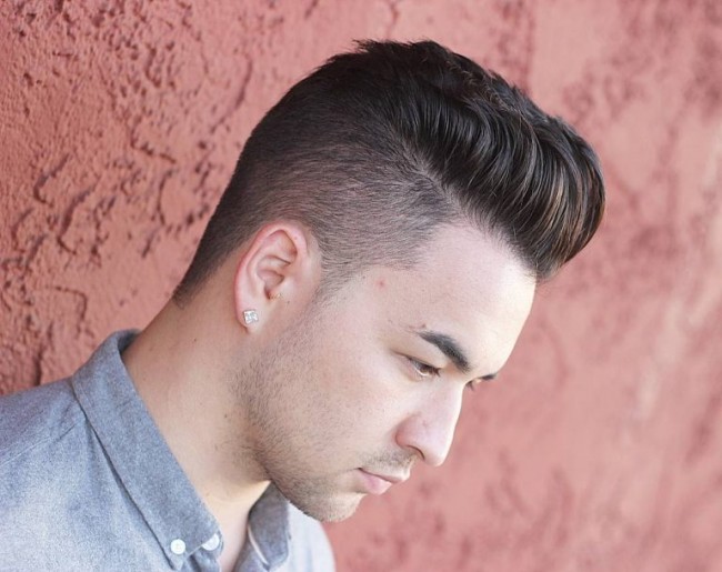 Pompadour for mid-length and thick hair
