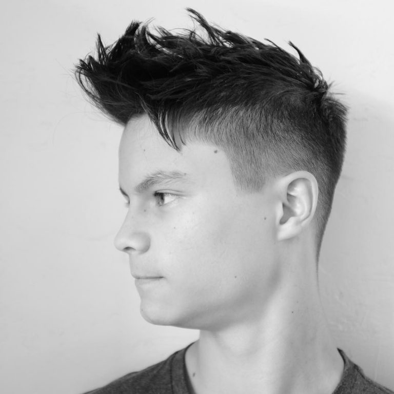 Spiky Hairstyle + Light High Fade