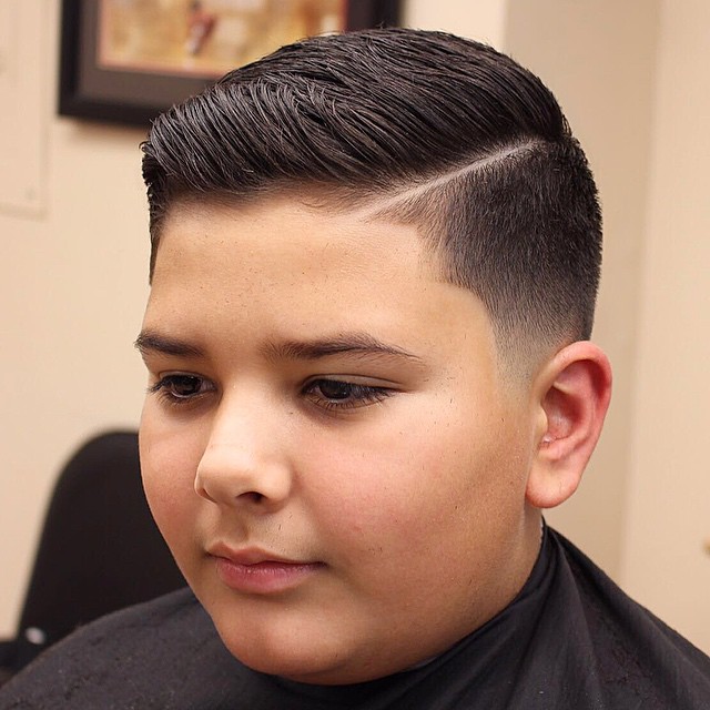 Comb Over + Side part + Taper Fade - Hairstyle for boy