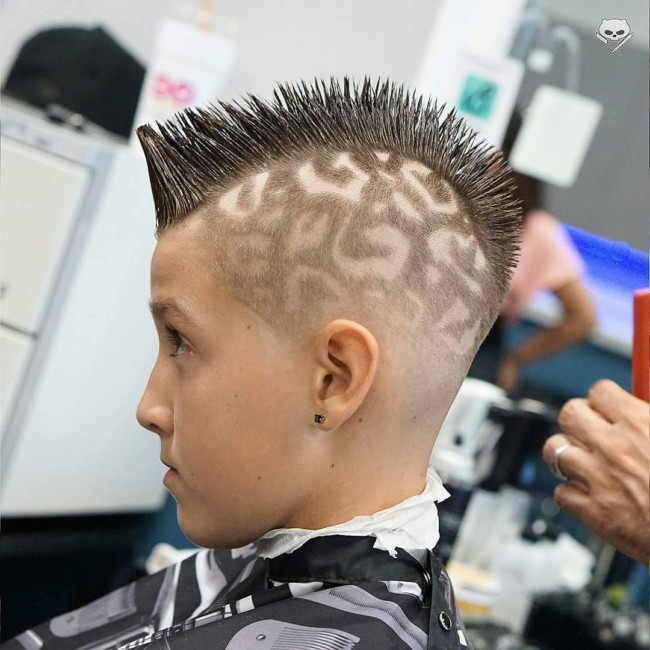 Spiky Mohawk + Design - Hairstyle for boy