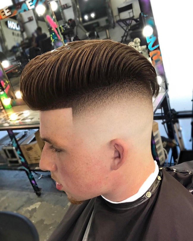 Undercut Pompadour + Skin Fade - Men's haircuts