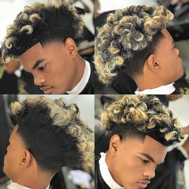 Blow Out + Color Black mens haircuts