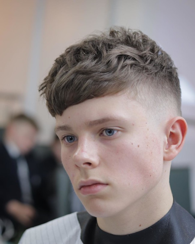 Crop + Messy fringe Hairstyle for boys