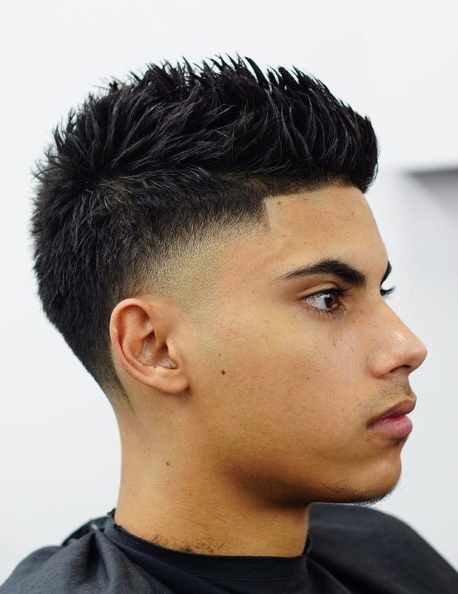 Spiky Hair + Temple Fade - Men's Haircuts