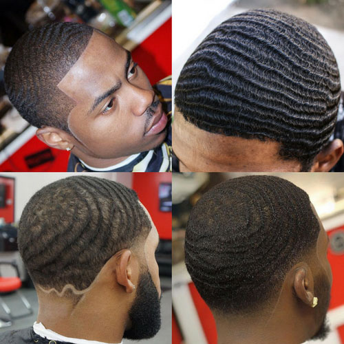 Waves haircut for black men
