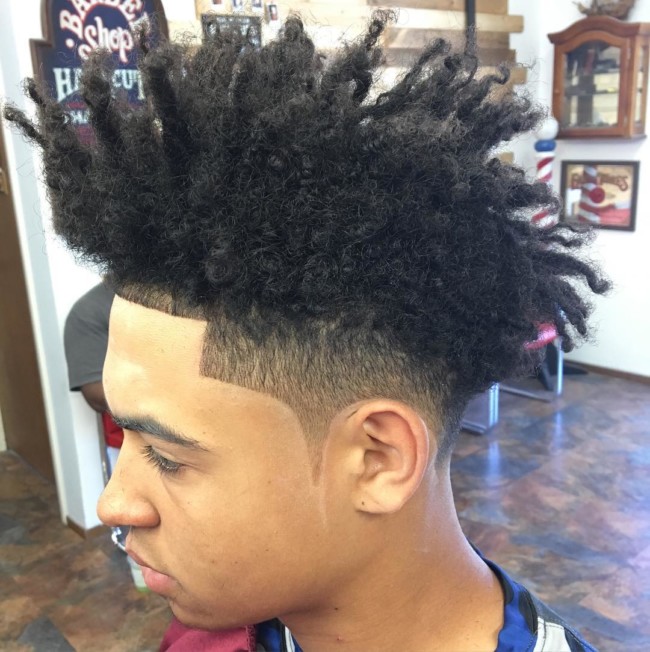 Twist + fade black men haircut