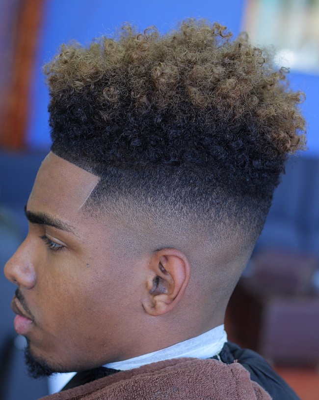 Curls + Colors + High Skin Fade - Men's haircuts