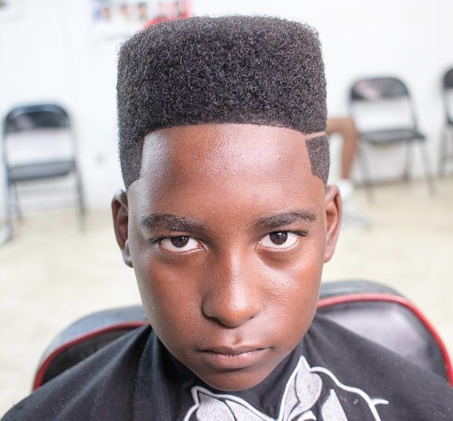 High Top + Hard Part - Black Boys Haircuts - Men's haircuts