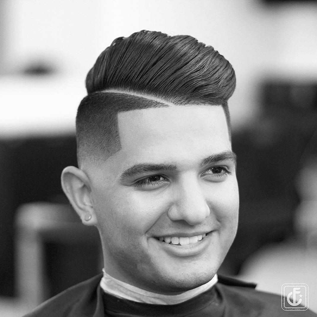 Comb Over Pompadour + Hard Part - Men's Haircuts. 