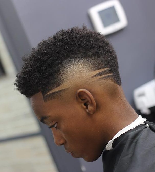 Twists + Creative fade and design - Black Boys Haircuts - Men's haircuts