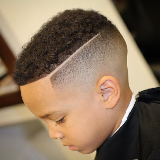 Curls + Hard Part + Bald Fade - Black Boys Haircuts - Men's haircuts