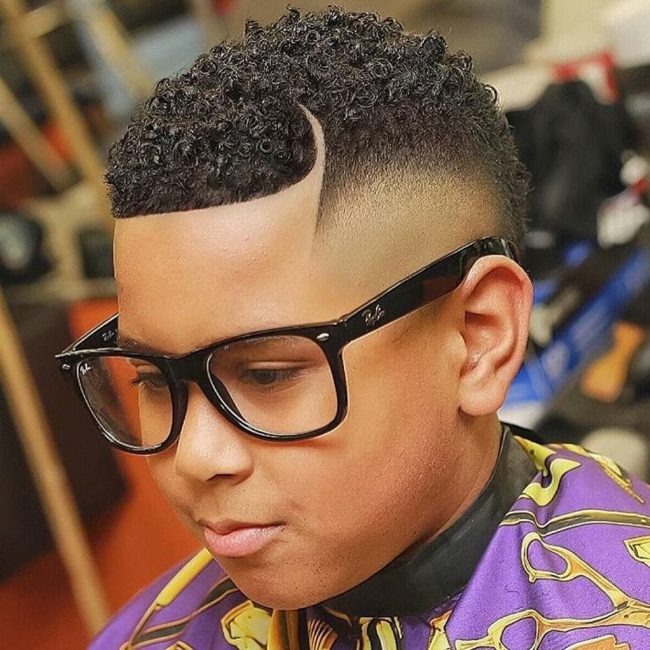 Curls + Hook Part + Skin Fade - Black Boys Haircuts - Men's haircuts
