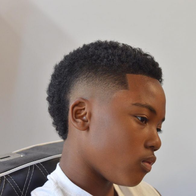 Mohawk + Burst Fade - Black Boys Haircuts - Men's haircuts