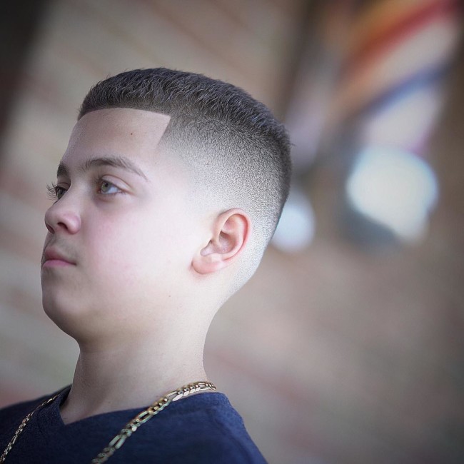 Brushed back Crew cut + High Skin Fade - New Hairstyle for Boys