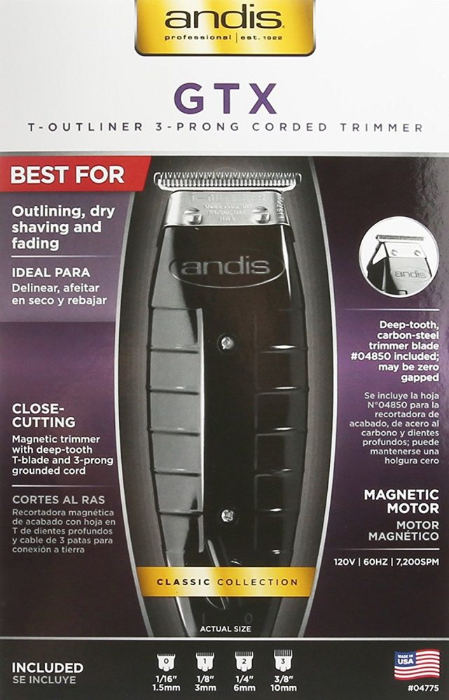 Andis 4775 Gtx T-Outliner Trimmer, Black - Men's haircuts