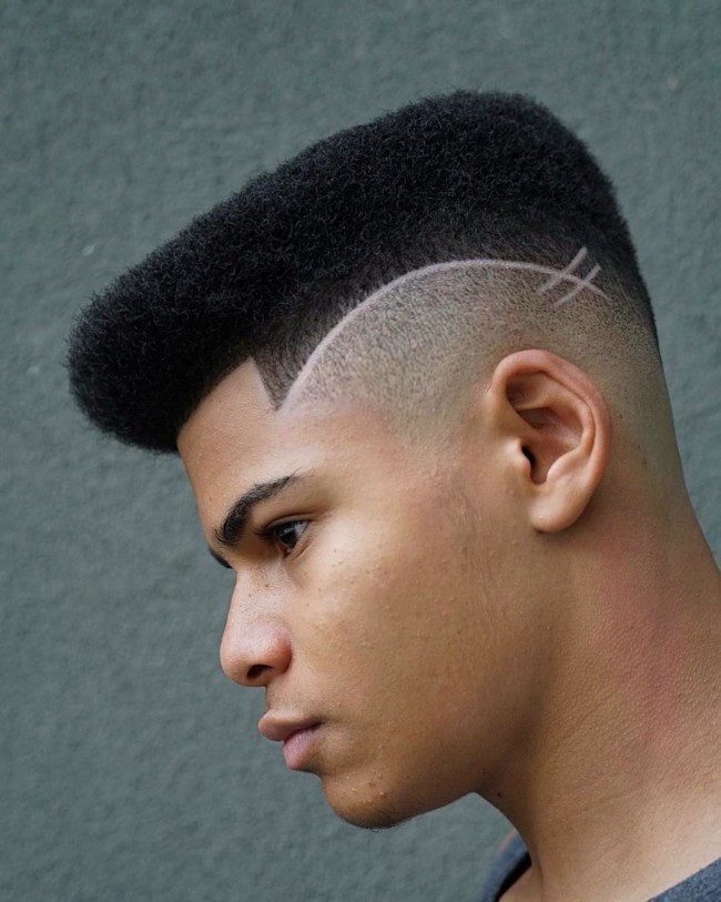  Flat Top + Hard part + Skin Fade - Men's Haircuts