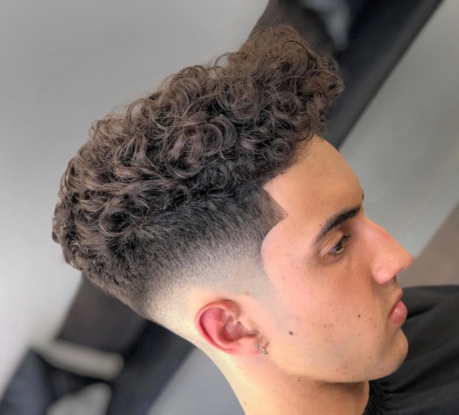 Curly Quiff + High Fade - Men's Haircuts